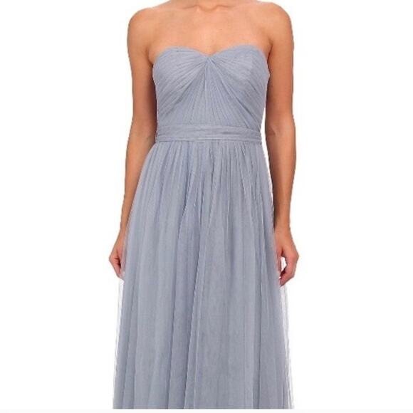 Adrianna Papell Strapless Tulle Convertible Gown in Slate Size: 8 - Picture 1 of 12